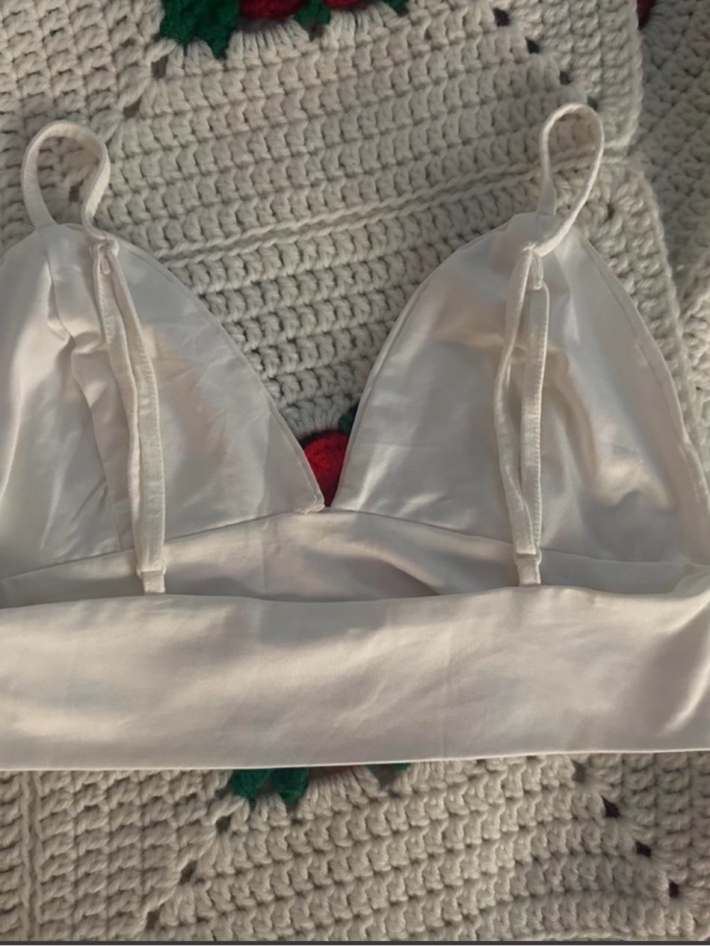 Satin White Bralette Top - Picture 2 of 2